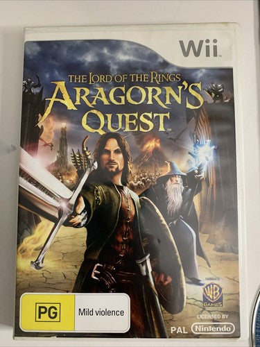 The Lord of the Rings Aragorn's Quest Nintendo Wii 2010 PAL Game Complete