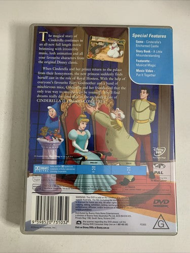 Cinderella II: Dreams Come True (DVD, 2002) Disney Animated Movie Region 4