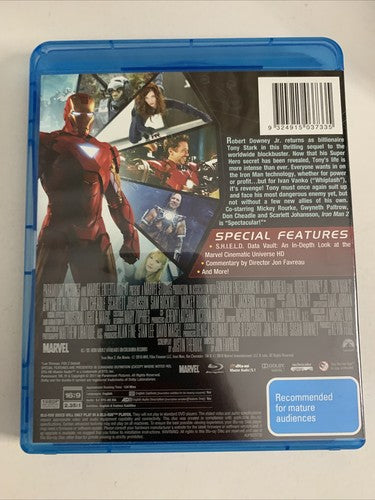 Iron Man 2 (Blu-ray, 2010) Robert Downey Jr All Regions