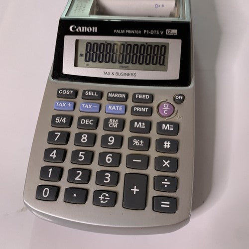 Canon Palm Printer Tax & Business 12 Digit Calculator PT-DTS V