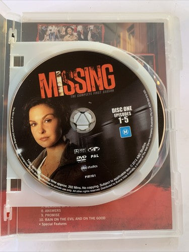 Missing : Season 1 (DVD, 2012, 2-Disc) Ashley Judd, Sean Bean Region 4