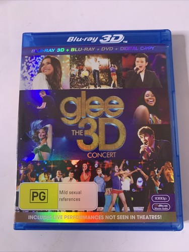 Glee Cast – Glee The 3D Concert (Blu-ray 3D + 2D + DVD, 2011, 2-Disc) Region B &