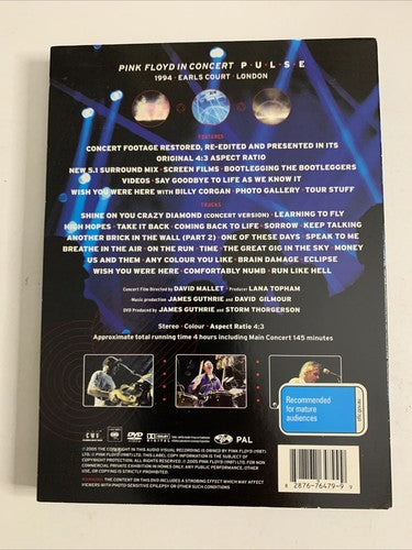 Pink Floyd – Pulse (DVD, 2005, 2-Discs) 1994 Concert All Regions