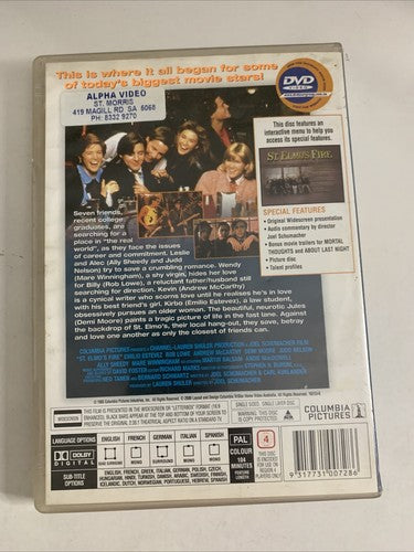St. Elmo's Fire (DVD, 1985) Demi Moore, Judd Nelson, Emilio Estevez Region 4