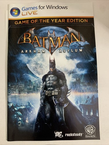 Batman : Arkham Asylum Game of Year Edition PC Windows DVD 2011 Game