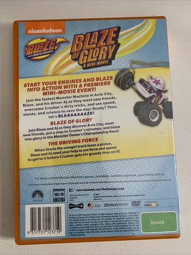 Blaze and the Monster Machines: Blaze of Glory (DVD, 2014) Animation Region 4