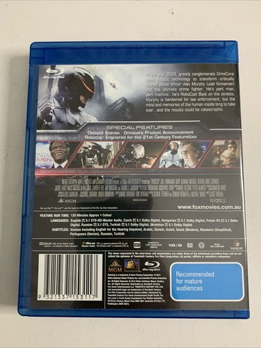 Robocop (Blu-ray, 2014) Gary Oldman, Joel Kinnaman, Michael Keaton  Region B
