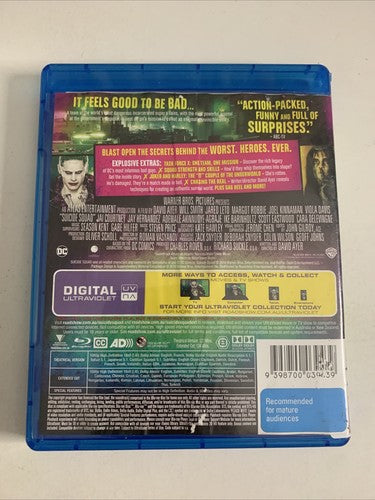 Suicide Squad (Extended Cut, Blu-ray, 2016, 2-Disc) Region B