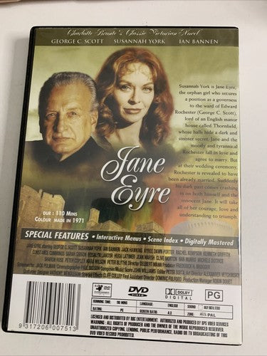 Jane Eyre (DVD, 1971) George C. Scott, Susannah York  All Regions