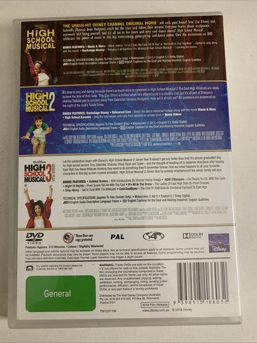 High School Musical 1, 2, 3 (DVD, 2018, 3-Disc) Region 4