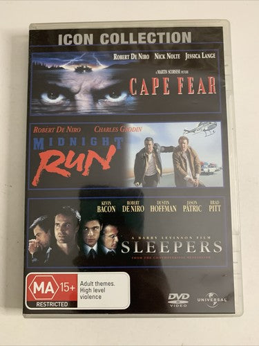 Cape Fear / Midnight Run / Sleepers (DVD, 2007) Robert De Niro Region 4