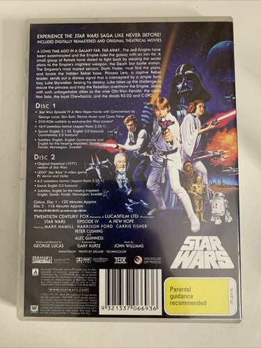 Star Wars Episode IV: A New Hope (Limited Edition, DVD, 1977, 2-Disc) Region 4