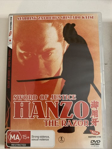 Hanzo the Razor 1, 2, 3 Boxset (DVD, 3-Disc) Shintaro Katsu Region 4