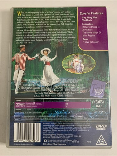 Mary Poppins (DVD, 1964) Disney Film Dick Van Dyke, Julie Andrews Region 4
