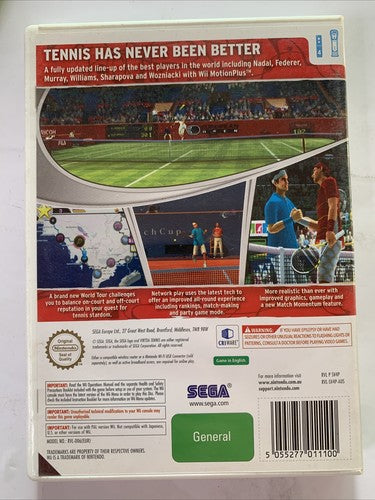 Virtua Tennis 4 Nintendo Wii PAL SEGA Game Complete