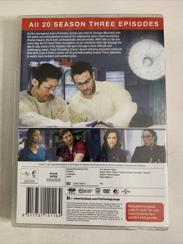 Chicago Med : Season 3 (DVD, 2017, 5-Disc) Region 4