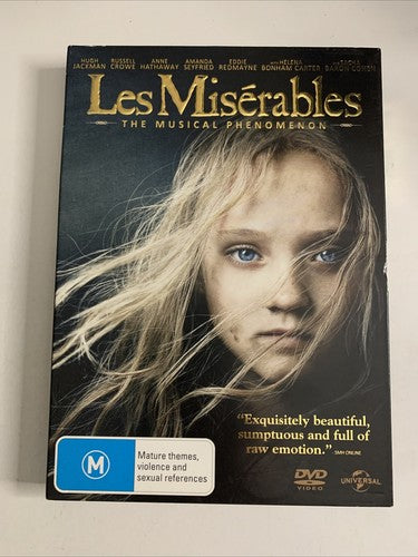 Les Miserables (DVD, 2012) Anne Hathaway, Hugh Jackman, Russell Crowe Region 4