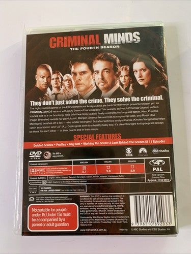 Criminal Minds : Season 4 (DVD, 2008, 7-Discs) Region 4