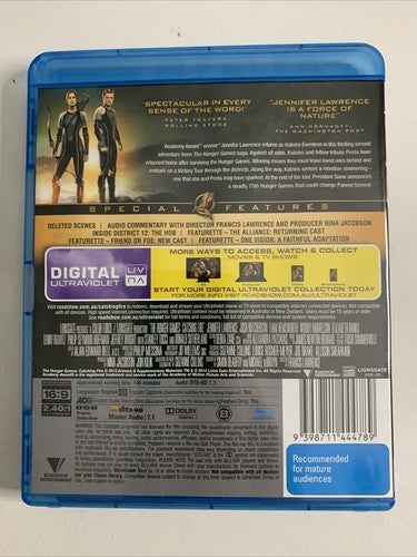 The Hunger Games: Catching Fire (Blu-ray, 2013) Jennifer Lawrence Region B