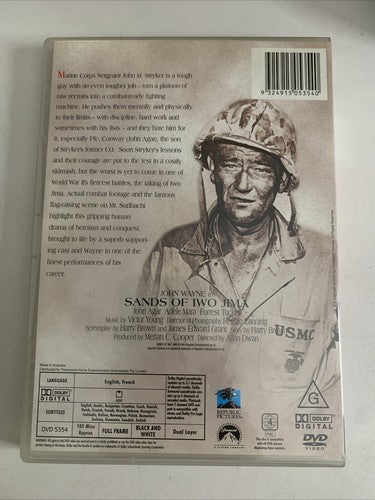 Sands of Iwo Jima (DVD, 1949) John Wayne Region 4