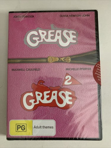 Grease 1 & 2 (DVD, 1978, 2-Disc) John Travolta Region 4 NEW Sealed