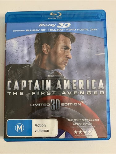 Captain America: The First Avenger (Blu-ray 3D + 2D, 2011, 3-Disc) Region B