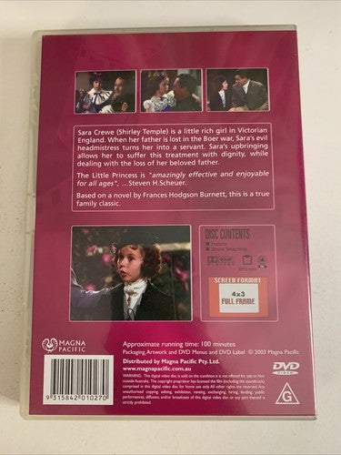 The Little Princess (DVD, 1939) Shirley Temple Region 4