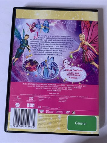 Barbie Mariposa (DVD, 2008) Classic Animated Movie Region 4 &2