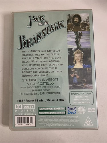 Jack and the Beanstalk (DVD, 1952) Bud Abbott, Lou Costello All Regions