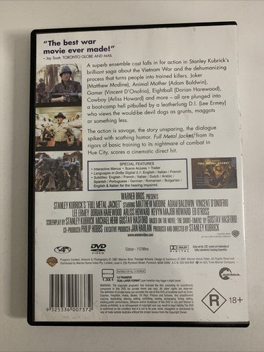 Full Metal Jacket (DVD, 1987) Matthew Modine, Vincent D'onofrio Region 4