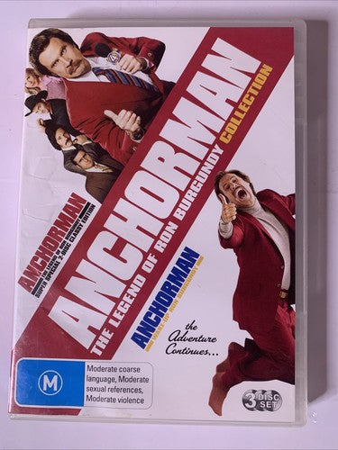 Anchorman / Wake Up Ron Burgundy (DVD, 2004, 3-Disc) Will Ferrell Region 4