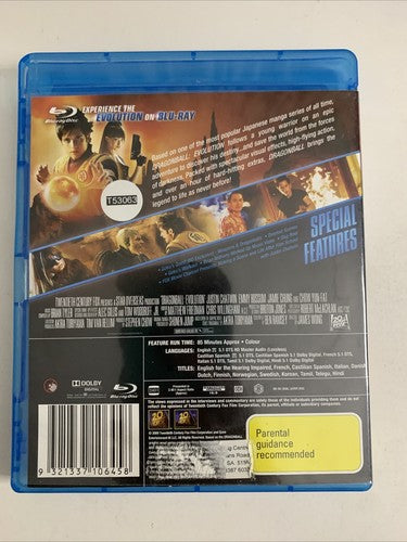 Dragonball Evolution (Blu-ray,2009, 2-Disc) Justin Chatwin, Chow Yun-Fat RegionB