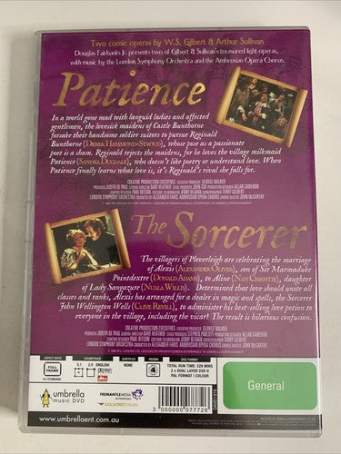 Gilbert & Sullivan: Patience & The Sorcerer (DVD, 2-Disc) Region 4