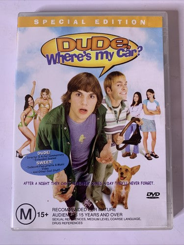 Dude Where's My Car? (DVD, 2000) Kristy Swanson, Ashton Kutcher Region 4