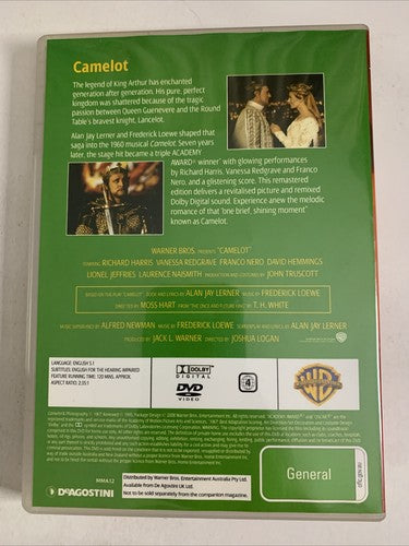 Camelot (DVD, 1967) Vanessa Redgrave, Richard Harris Region 4 NEW