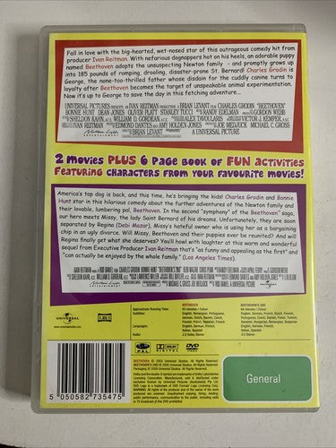 Beethoven / Beethoven's 2nd (DVD, 1992) Charles Grodin, Bonnie Hunt Region 4