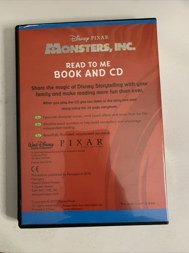 Monsters Inc. Read To Me Book And CD 2008 Disney Pixar Audiobook