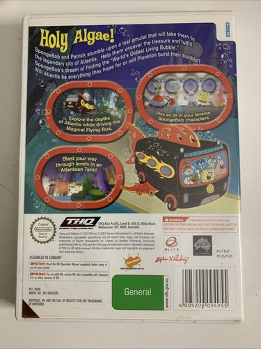 SpongeBob's Atlantis SquarePants Nintendo Wii PAL 2007 Game Complete