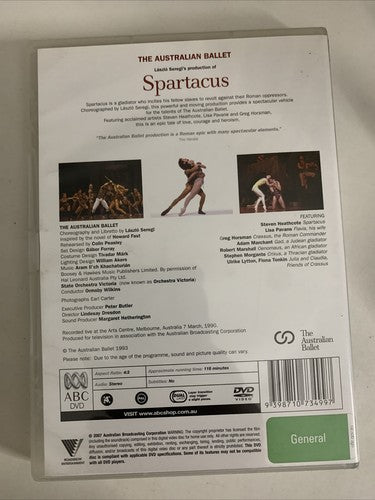 Spartacus (DVD, 1990) Steve Heathcote, Lisa Pavane, Australian Ballet Region 4