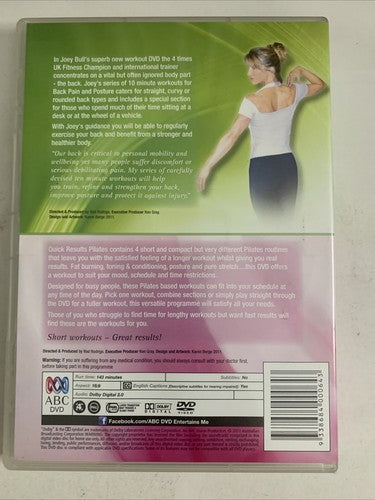 Back Pain & Posture + Quick Results Pilates Workouts (DVD) Region 4