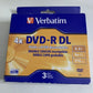 Verbatim 4x DVD-R Dual Layer (DL) 3-Pack 8.5GB 215min NEW