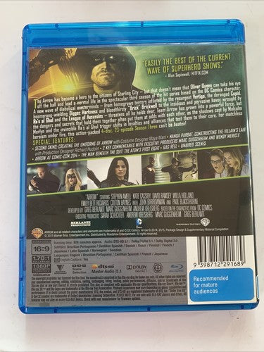 Arrow : Season 3 (Blu-ray, 2014, 4-Disc) Region B