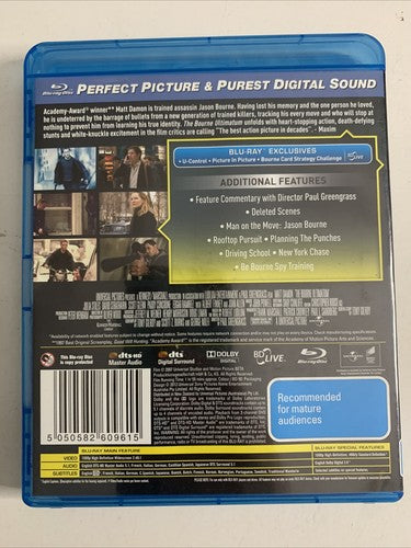 The Bourne Ultimatum (Blu-ray, 2007) Matt Damon All Regions