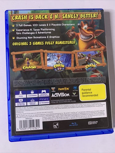 Crash Bandicoot N. Sane Trilogy PS4 Sony PlayStation 4 Game