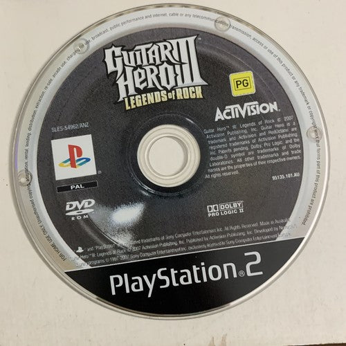 Guitar Hero 3 Legends of Rock PS2 Sony PlayStation 2 PAL Game
