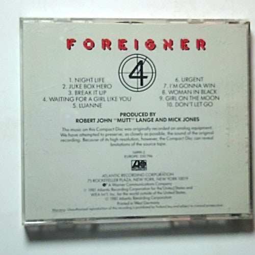Foreigner – 4 (CD, 1985) Europe 16999-2