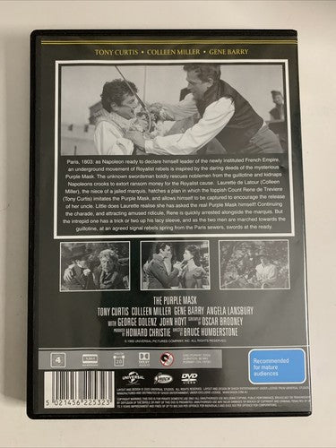 The Purple Mask (DVD, 1955) Tony Curtis, Colleen Miller, Angela Lansbury Region4