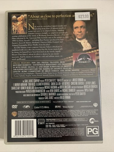 Amadeus (The Director's Cut, DVD, 1984, 2-Disc)  F. Murray Abraham Region 4