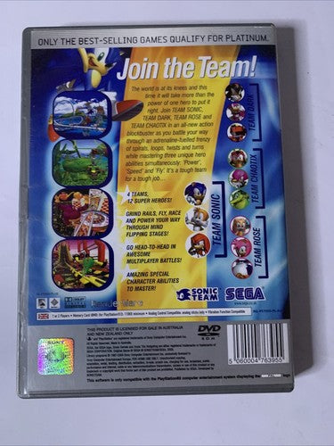 Sonic Heroes PS2 Sony PlayStation 2 2003) PAL Game Complete