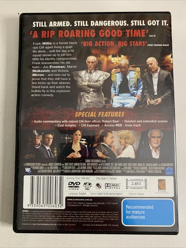 RED (DVD, 2010) Bruce Willis, Helen Mirren, Morgan Freeman Region 4